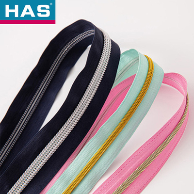 Garment Eco-friendly Nylon Zipper Manufacture With Customizable Width And Colorful Teeth Plastic Zipper