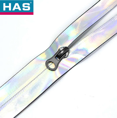 Backpacks Style Auto Lock / Non Lock No. 5 Nylon Laser Zipper PU Leather Waterproof Invisible Reverse Load Zipper Bar