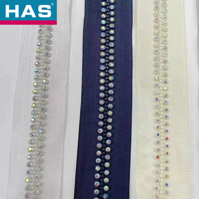 Garment Diamond Zipper Eco Friendly Fashionable For Any Occasion