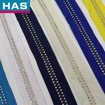 Garment Diamond Zipper Eco Friendly Fashionable For Any Occasion