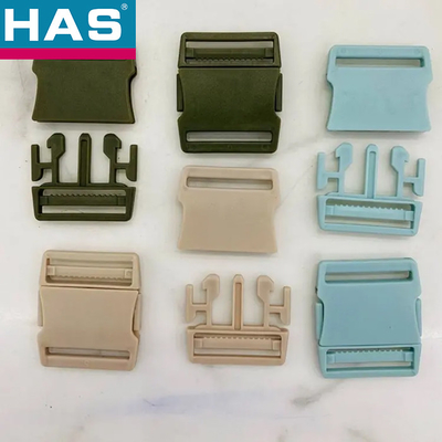 White Dual Adjustable Plastic Quick Release Side Buckles For Shoes Backpacks