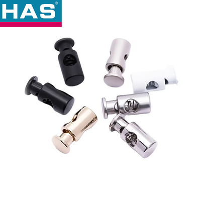 Custom Fastener Cord Locks Single / Double Hole Toggle End Stoppers For Drawstrings