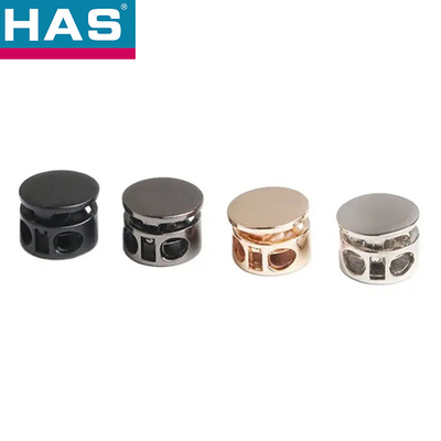 Custom Logo Metal Cord Lock 2 Hole Drawstring Stopper For Bags Clothing