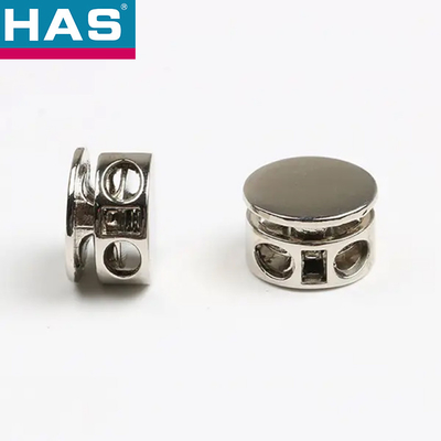 Custom Logo Metal Cord Lock 2 Hole Drawstring Stopper For Bags Clothing