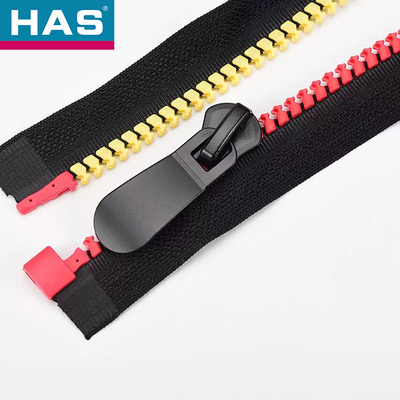 Dynamic two-color zipper Garments Or Bags Plastic Zippers