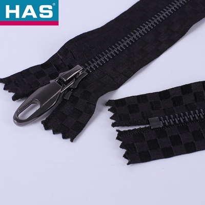 #5 Black Metal Zipper With Shiny Gun Metal Teeth For Clothing Bags