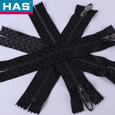 #5 Black Metal Zipper With Shiny Gun Metal Teeth For Clothing Bags