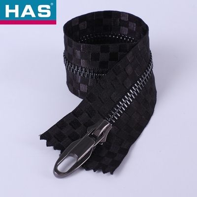 #5 Black Metal Zipper With Shiny Gun Metal Teeth For Clothing Bags