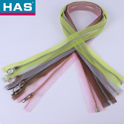 HAS #5 Sheer Zippers With Keyring Pulls For Fashion DIY Projects