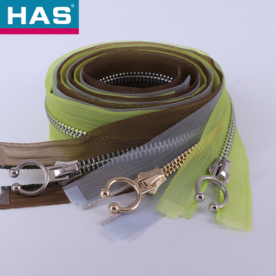 HAS #5 Sheer Zippers With Keyring Pulls For Fashion DIY Projects