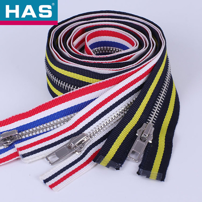 HAS #5 Striped Zippers For Fashion Accessories Apparel