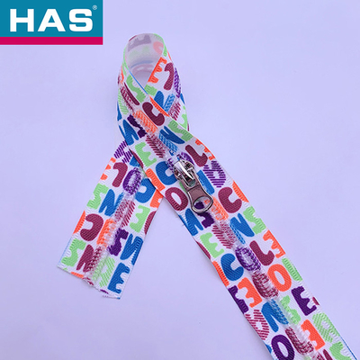 HAS #5 Fashionable Floral Patterned Zippers With Metal Sliders For Clothing