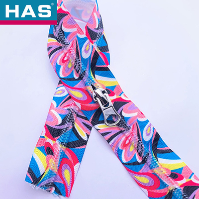 HAS #5 Fashionable Floral Patterned Zippers With Metal Sliders For Clothing