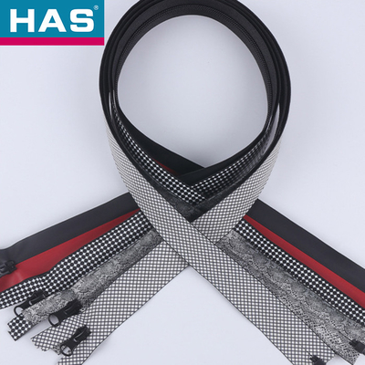 HAS #5 #7 Decorative Patterned Waterproof Nylon Zippers With Metal Sliders