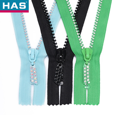 Versatile Diamond Teeth Zipper For Clothing Decoration Closed Tail Design