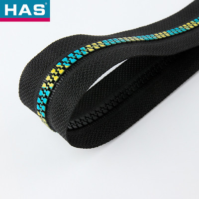 Plastic Puller Korean Double Color Adhesive Resin Zipper For Jeans Jacket Any Length And Open Tail