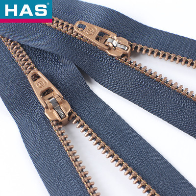 Lightweight 3 Plastic Slider Zipper For Garments Or Jeans Copper Imitation Design