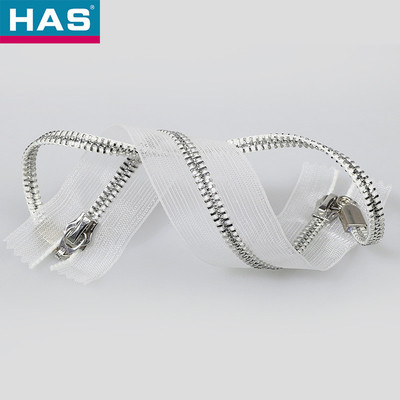 Brass Material Y-shaped Double Closed Tail Metal Zipper Lock For Bags