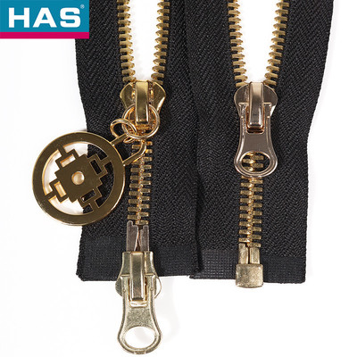 Gold Garment Or Bags Metal Zipper With Brass Corn Teeth Zipper Lock