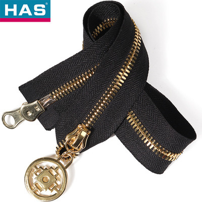 Gold Garment Or Bags Metal Zipper With Brass Corn Teeth Zipper Lock