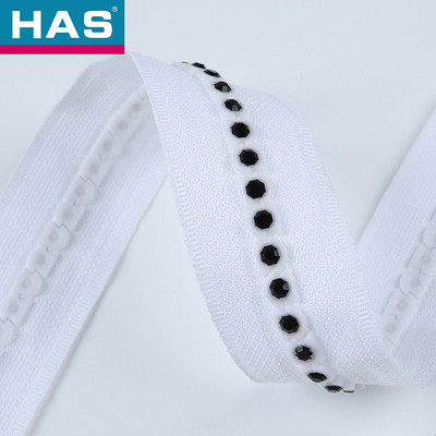 Rhinestone Zipper With Plastic Teeth And Diamond Zipper Use For Fashion Garments