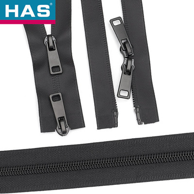 #8 #10 Black Nylon Waterproof Zipper Water Resistant Zipper For Waterproof Clothing