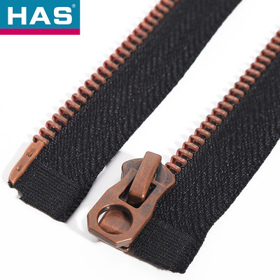 Durable Brass Separating Zippers Corn Teeth 2 Way Coat Zipper Corrosion Resistant