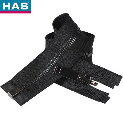 Customizable Puller Type 5 Metal Double-Point Teeth And Bright Gun Copper End Zipper For Clothing