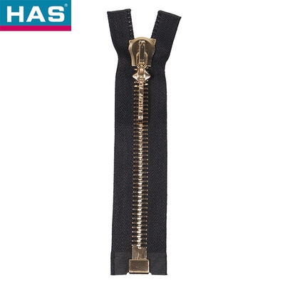 #15 Light Gold Metal Zipper With Swiss Teeth And Open End For Garment