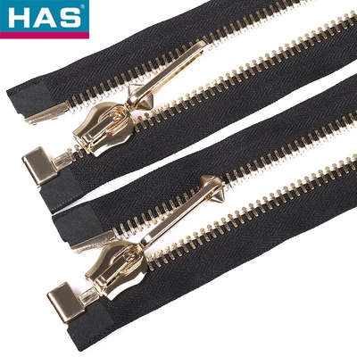 #15 Light Gold Metal Zipper With Swiss Teeth And Open End For Garment