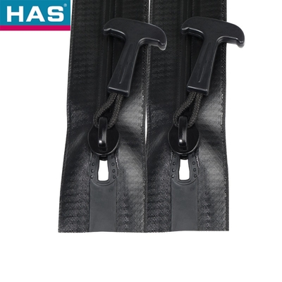 #8 Waterproof Black Nylon Double Ended Zipper In Garment Or Bags