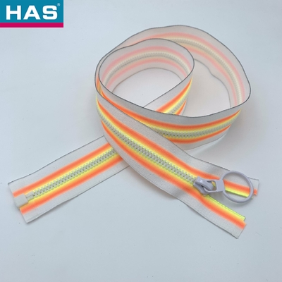 #5 Resin White Background Magic Color Cloth Belt Open End Zipper