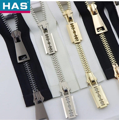 Garment Or Bags Aluminum Zipper With White Teeth Open Ended