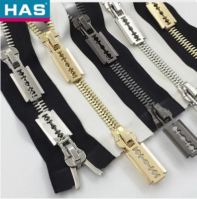 Garment Or Bags Aluminum Zipper With White Teeth Open Ended