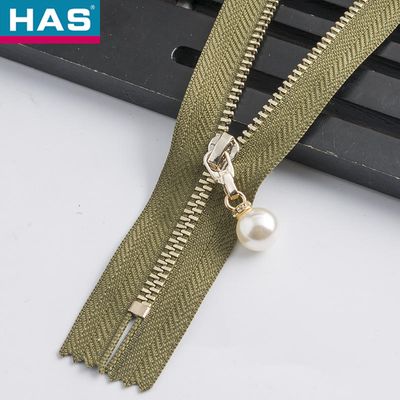 Garment Or Bags Fashionable Zippers High Gloss Pearl Drawstring Pendants