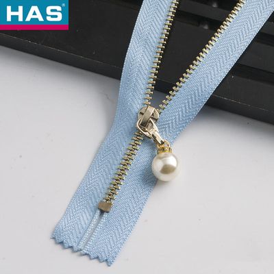 Garment Or Bags Fashionable Zippers High Gloss Pearl Drawstring Pendants