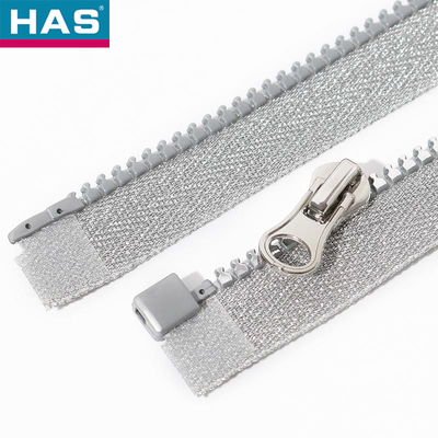 #3 Plastic Zipper with Open-end and Silver Tank Rubber Teeth For Home Textile