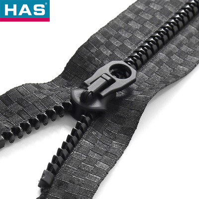 #5 Resin Zipper with Close-end and Black Plastic Strip For suitcase