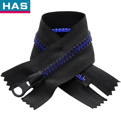 #5 Resin Close-end Zipper with Black Plastic Rubber Teeth For Coat
