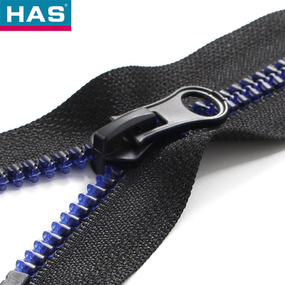 #5 Resin Close-end Zipper with Black Plastic Rubber Teeth For Coat