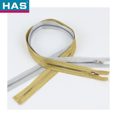 #5 Vislon Zipper with Open-end and special gold and silver rubber teeth for Luggage
