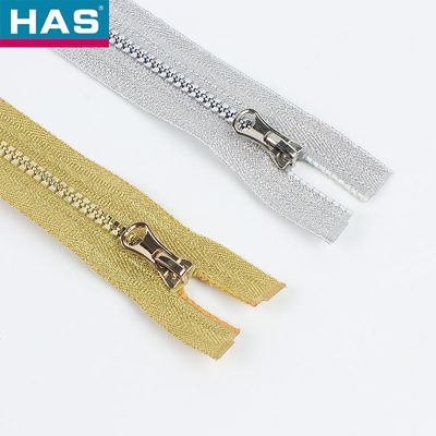 #5 Vislon Zipper with Open-end and special gold and silver rubber teeth for Luggage