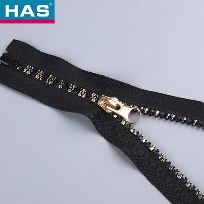 #5 Vislon Zipper with Open-end and Gold-plated dental teeth for Luggage or Home textile