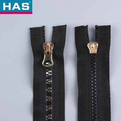 #5 Vislon Zipper with Open-end and Gold-plated dental teeth for Luggage or Home textile