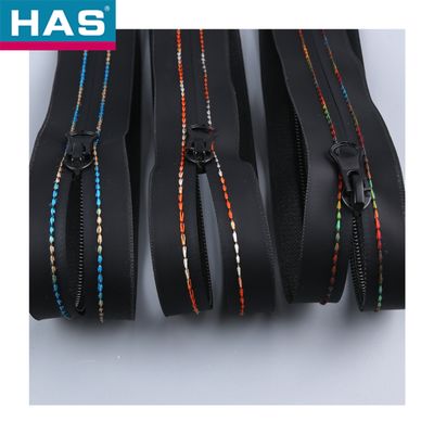 #5 Waterproof Zipper with Open-end and Double stripe double color thread zipper for apparel