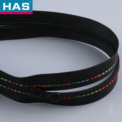 #5 Waterproof Zipper with Open-end and Double stripe double color thread zipper for apparel
