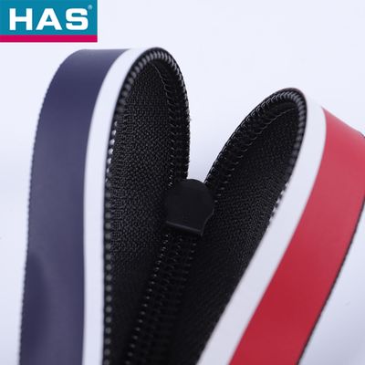#5 Waterproof Zipper with Open-end and Color strip film for Garment or Luggage