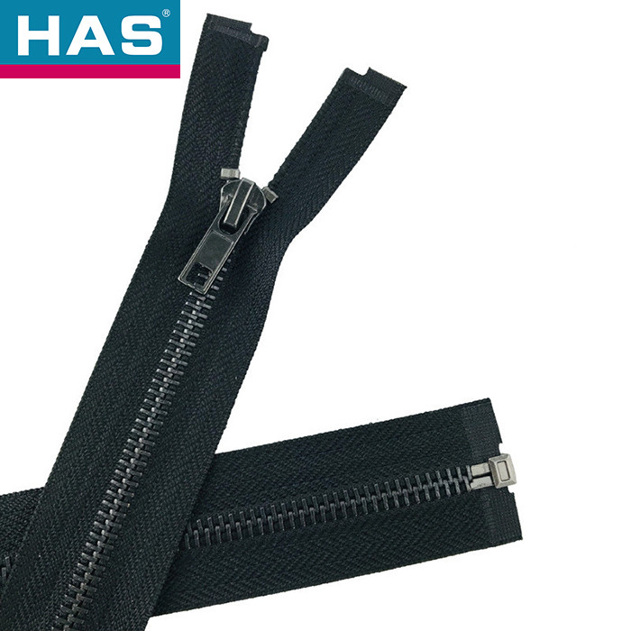 Normal Teeth Gun Metal Zipper 30 Inch Black Zipper For Jacket