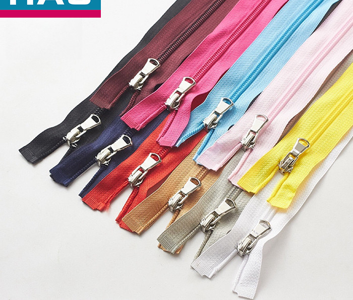 Smooth Nylon Zippers #8 #10 Heavy Duty Open Ended Zip For Garment