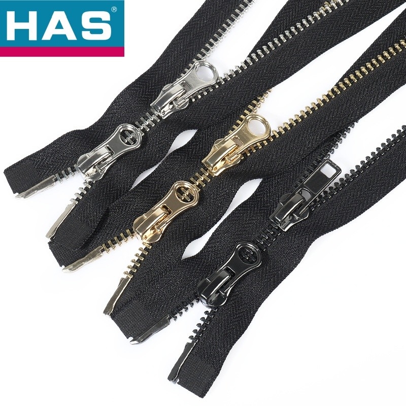 Black Metal Zippers Smooth Closed End Zippers Durable For Clothing